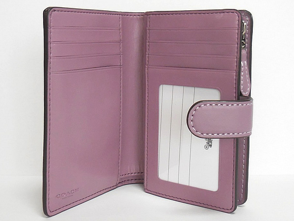 COACH コーチ 財布 二つ折り 紫 - 折り財布